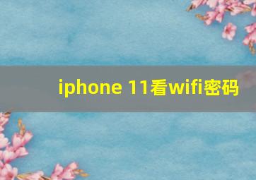 iphone 11看wifi密码